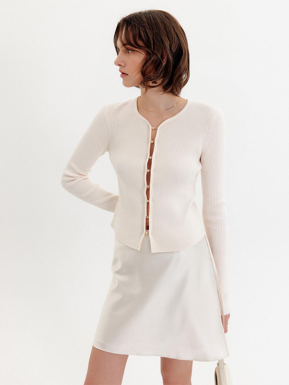 룩캐스트 론스 슬림 니트 가디건_아이보리 / RONS SLIM KNIT CARDIGAN_IVORY