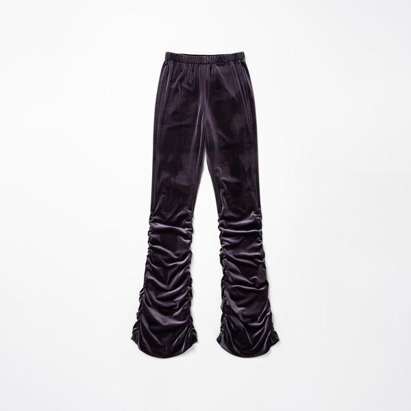 Velour Shrring Pants (Dark Purple)