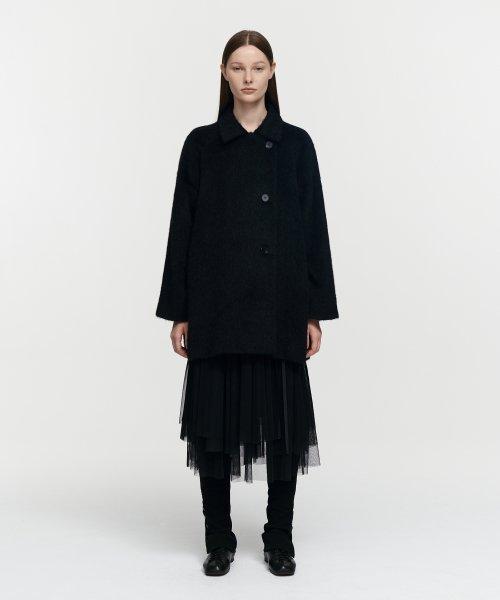 MOHAIR HALF COAT (BLACK)
