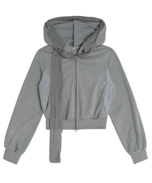 Muffler Boxer Crop Hoodie / Grey