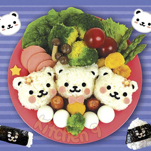 백곰이 곰돌이 캐릭터 주먹밥틀 김펀칭 세트