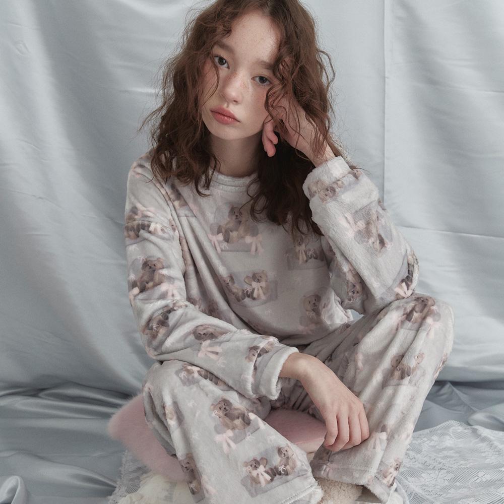 2ribbon bear winter pajama (수면잠옷)