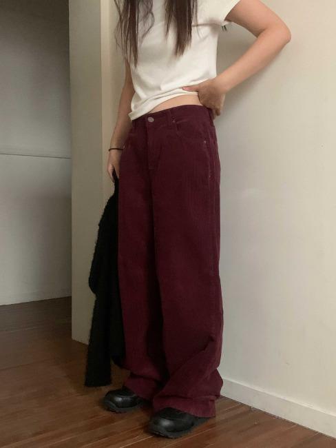 당일배송 / [only salt] 버건디 골덴 팬츠