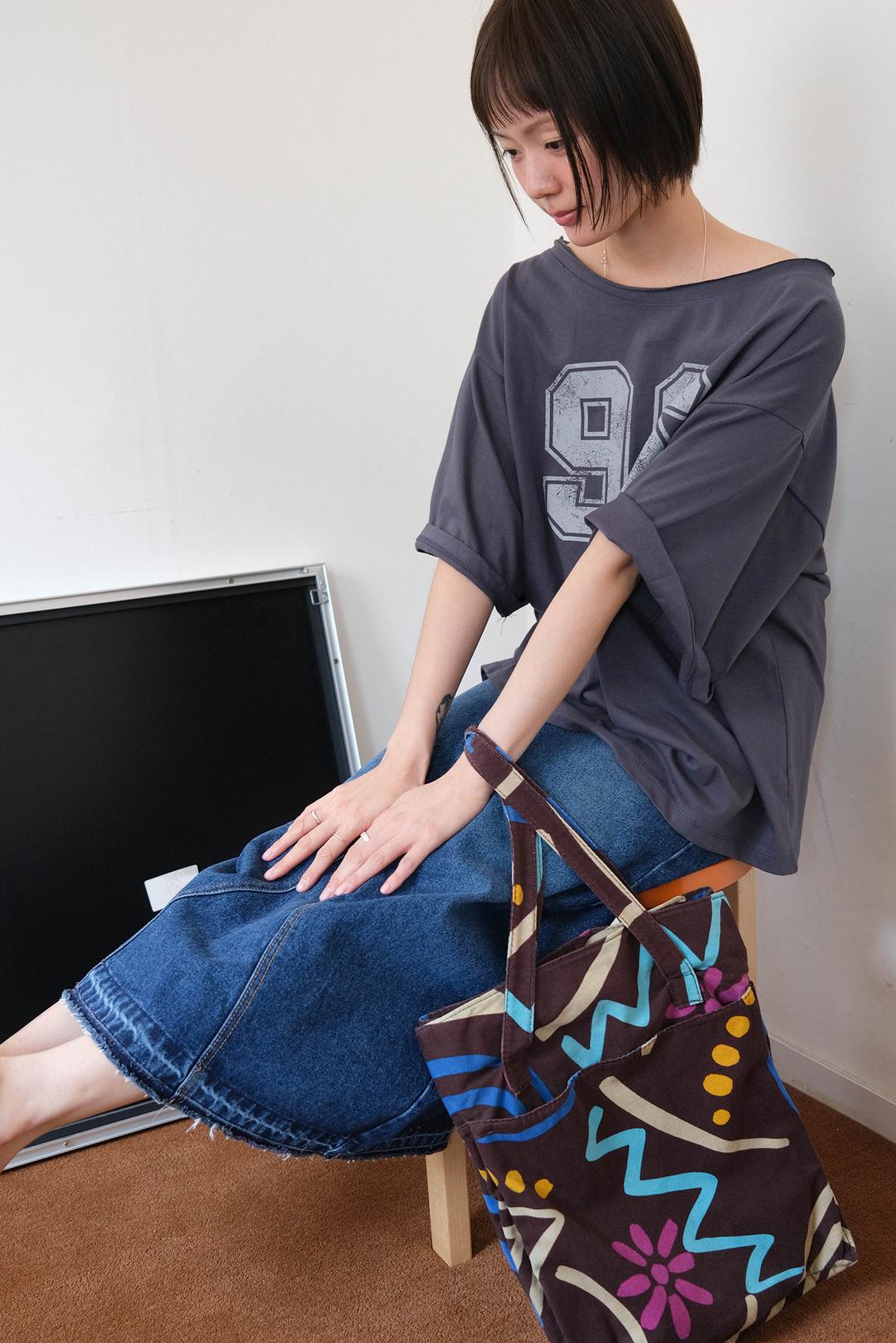 Vintage print loose tshirt (2col)