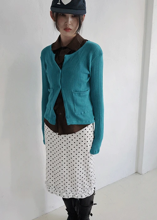 푸린 가디건 3col - blue