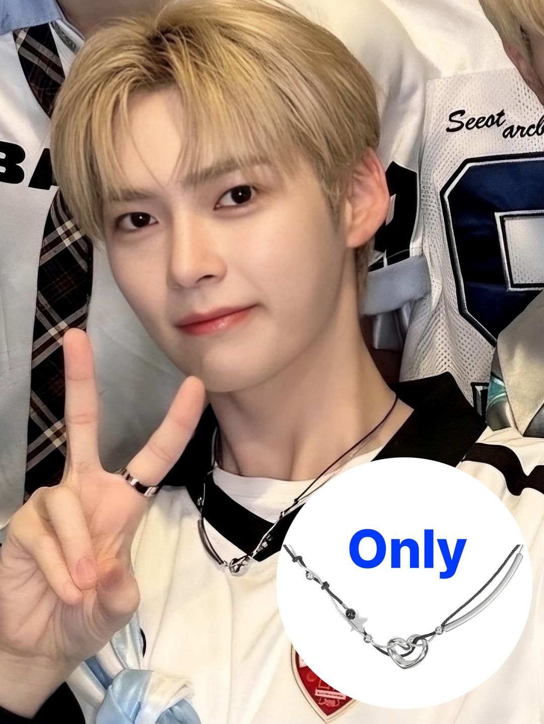 더블 레이어드 웨이브 하트 목걸이