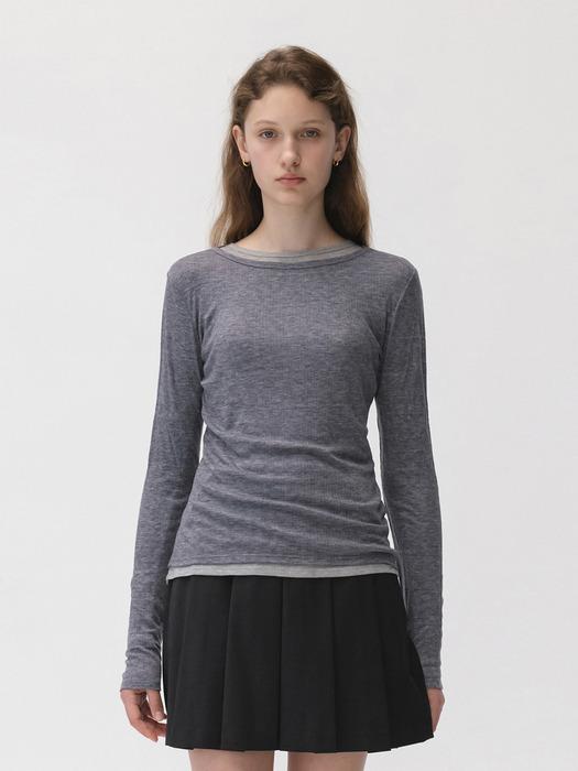 Ribbed Cotton Top Charcoal (JWTS3F901CG)