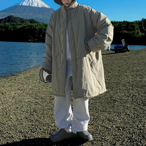 에이비글 [4color⛄] 후지 롱 피쉬테일 패딩 야상점퍼 개파카 스트링패딩 하이넥 롱패딩 겨울 야상 오버핏 남녀공용 커플룩 빅사이즈