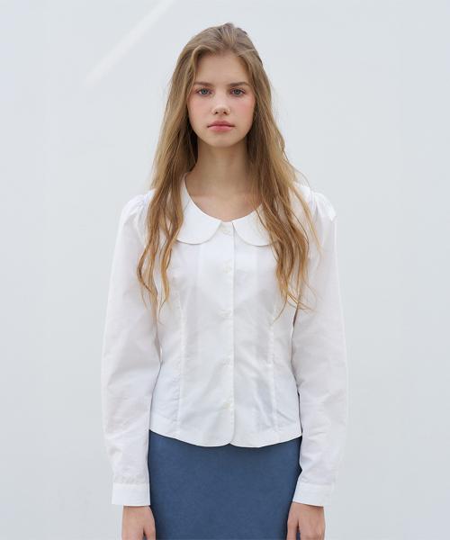 라운드 칼라 블라우스_화이트