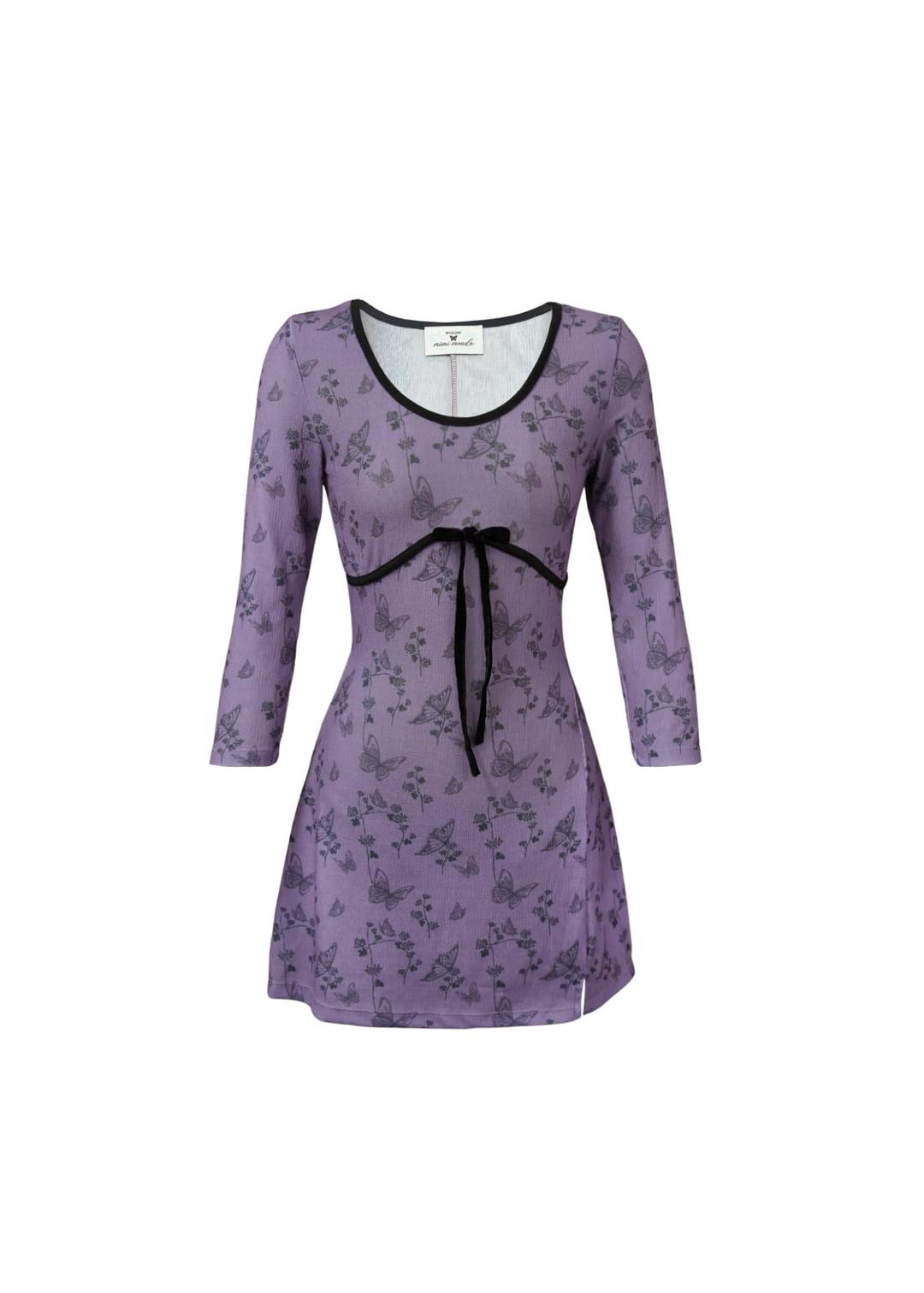 Bust line afternoon dress (purple)