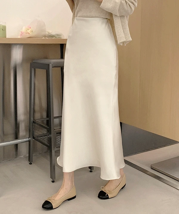 유안느 실크 머메이드 스커트 - 3color