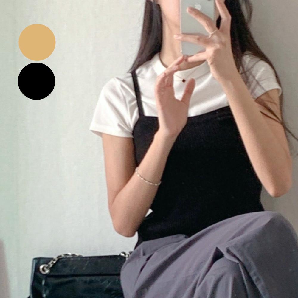 뷔스티에조끼 여름 린넨 골지 니트뷔스티에 뷔스티에탑