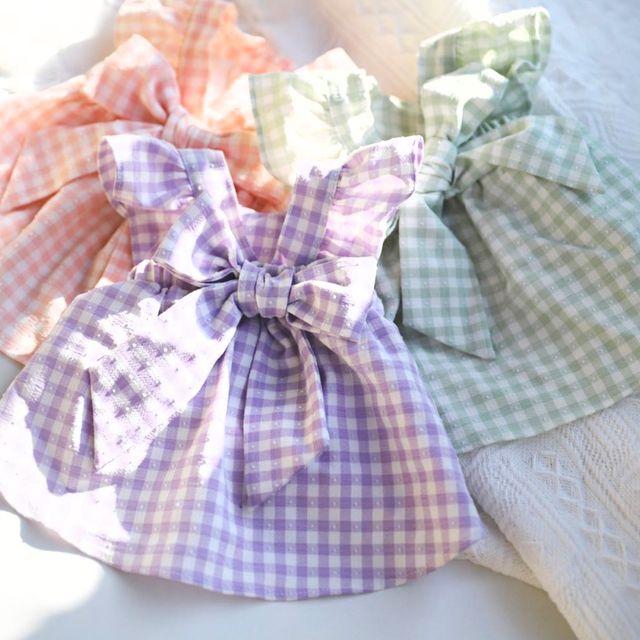 도그웨그 리본 캔디 민소매 원피스 강아지 여름 옷 나시