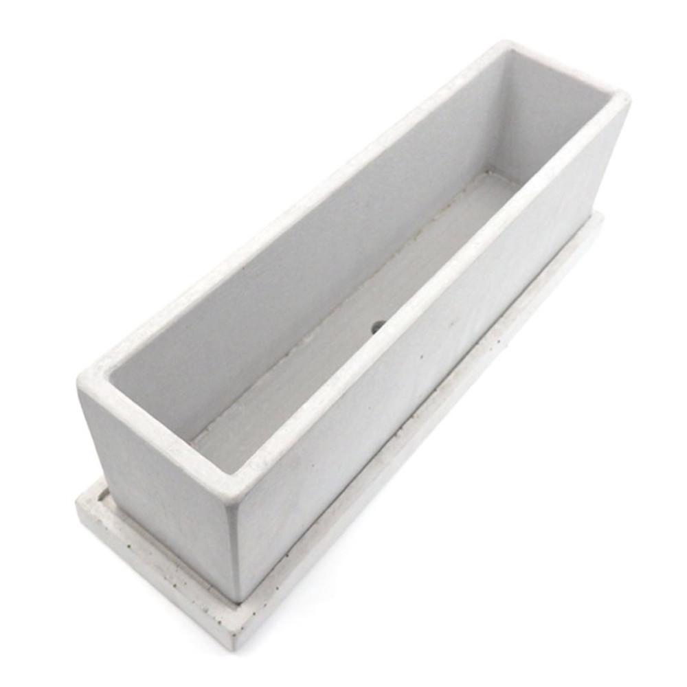 모던 시멘트 [옆이 넓은 직사각] 30x8x9cm 세련된 감성 콘크리트 화분 / 수입