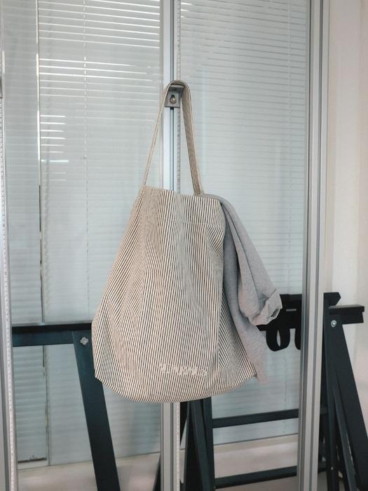 MUARMUS Shoulder Striped Eco-bag [Ivory]