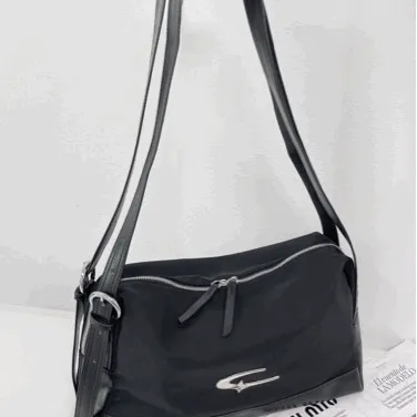 나일론 레더 보부상 빅사이즈 숄더 크로스백