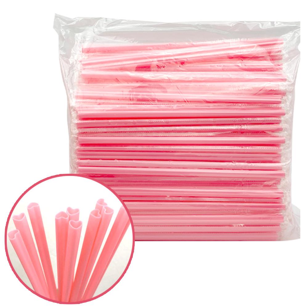 하트모양 플라스틱빨대 일회용빨대 칵테일 카페 개별포장 200개입 벤티 하트빨대