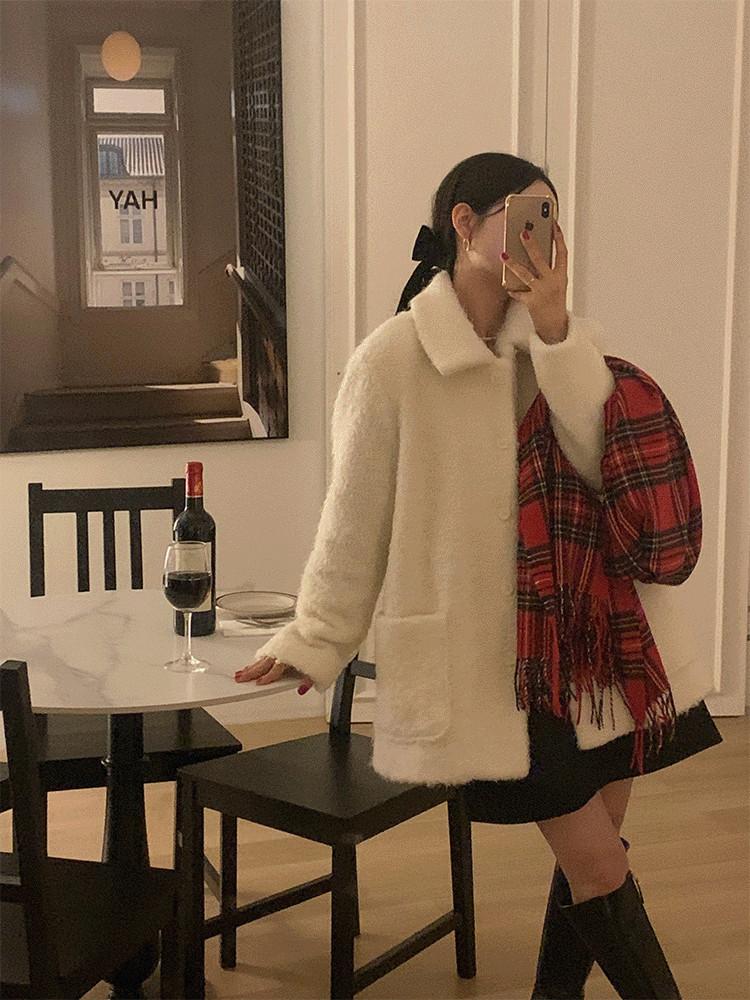 란드 부클 하프 코트(2color)