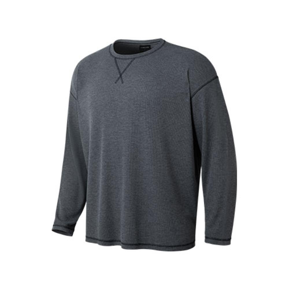 Waffle Over Fit Long Sleeve_Charcoal