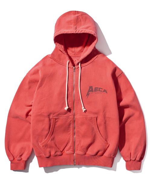 에이카화이트(AECA)  AECA BOMB ZIP UP HOODIE-WASHED CORAL - 사이즈 & 후기 | 무신사