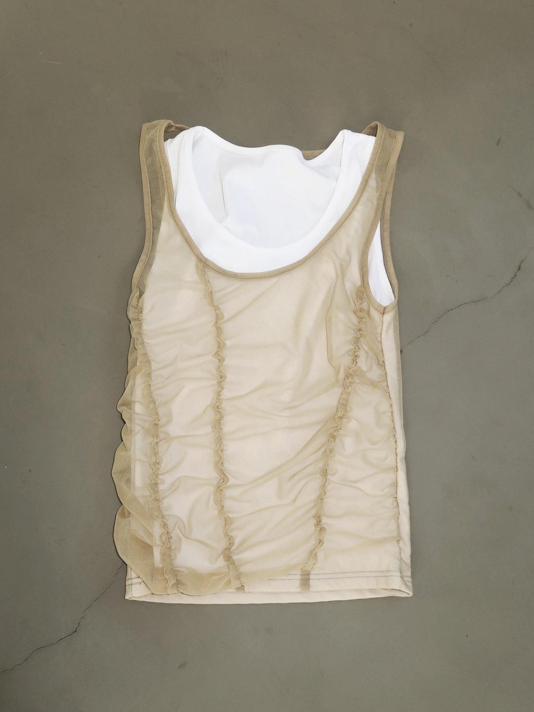 DOUBLE-LAYER SHEER SL SLEEVELESS