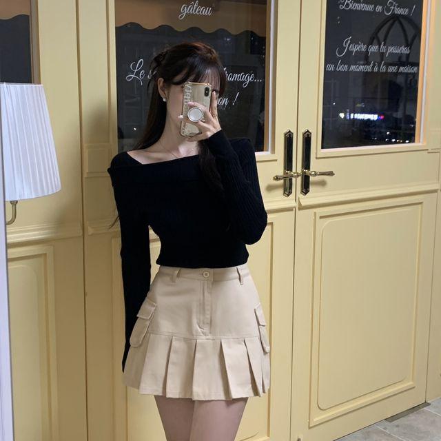 [ 치마바지/ 데이트룩] 코튼 플리츠 핀턱 맞주름 a라인 SK 미니스커트  _데이지멜로우
