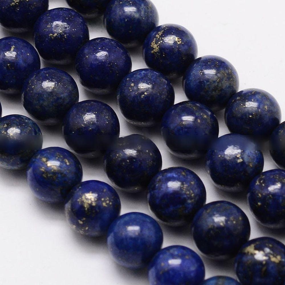 A급천연라피스라줄리라운드비즈줄/염색/8mm/구멍:1mm/약48Pcs/줄/15.1인치
