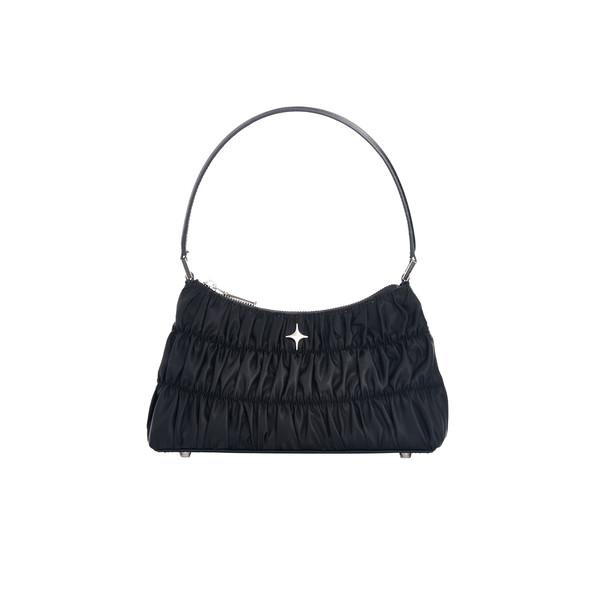 Sparkle star shirring hobo bag Black