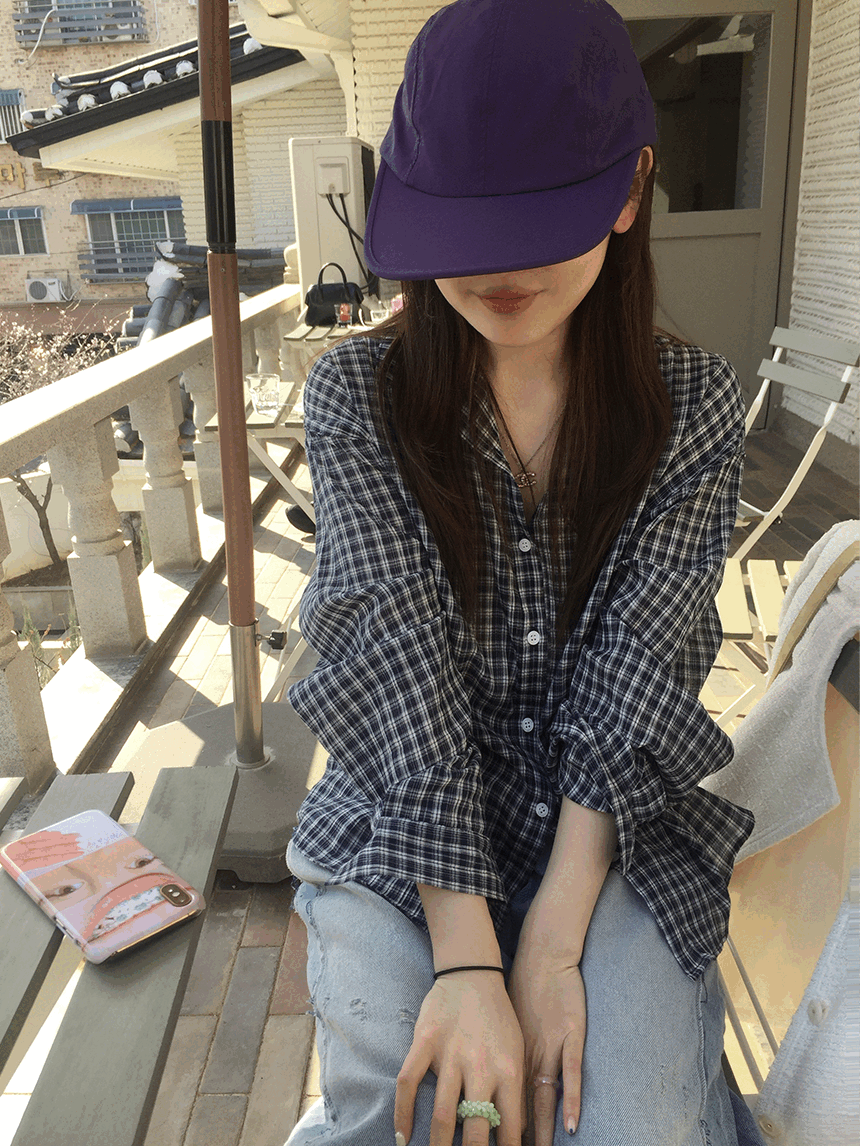 하우유 클러브 루즈핏 체크 셔츠 (3c)