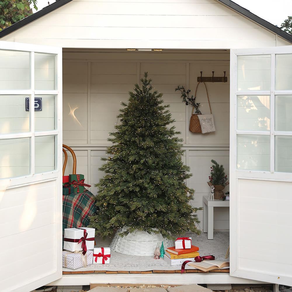 윈터스케치 크리스마스트리 전구 풀세트 피시본투톤트리 210CM 좁쌀전구 1000구 세트