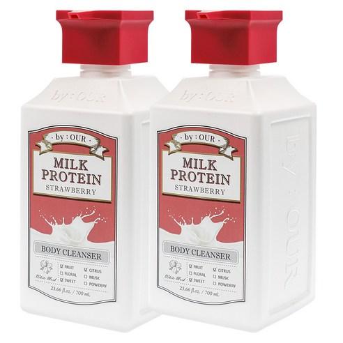 바이아우어 밀크프로틴 스트로베리향 바디워시 700ml, 700ml, 2개 - 바디워시 | 쿠팡