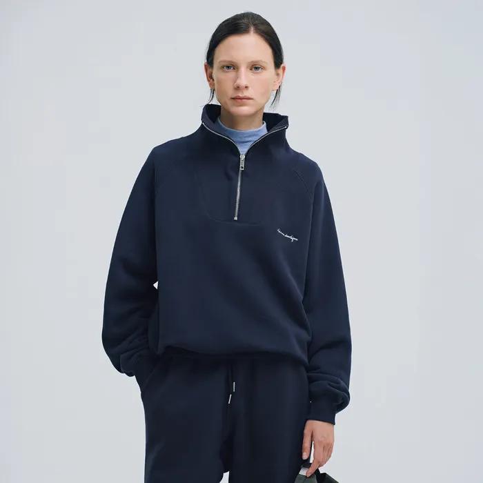 Delma Half Zip-up Sweatshirt (Navy)