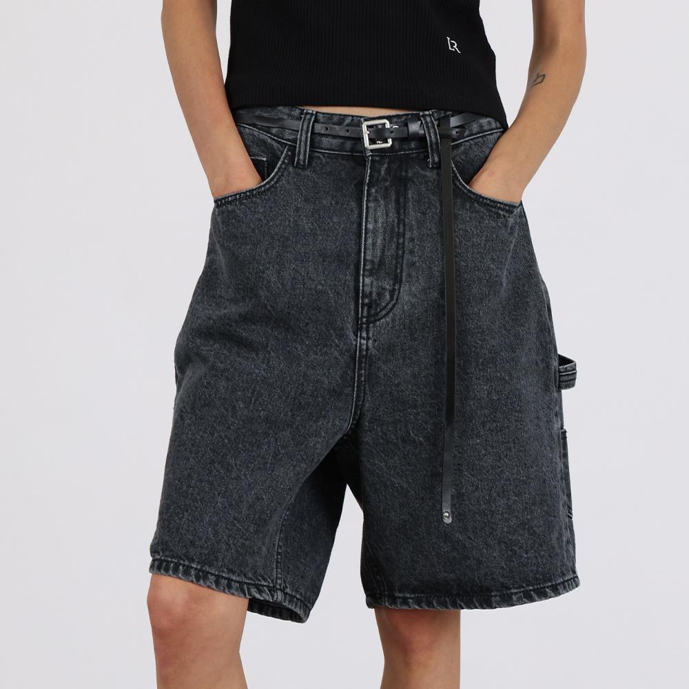 Basic Slim Leather Belt - Silver