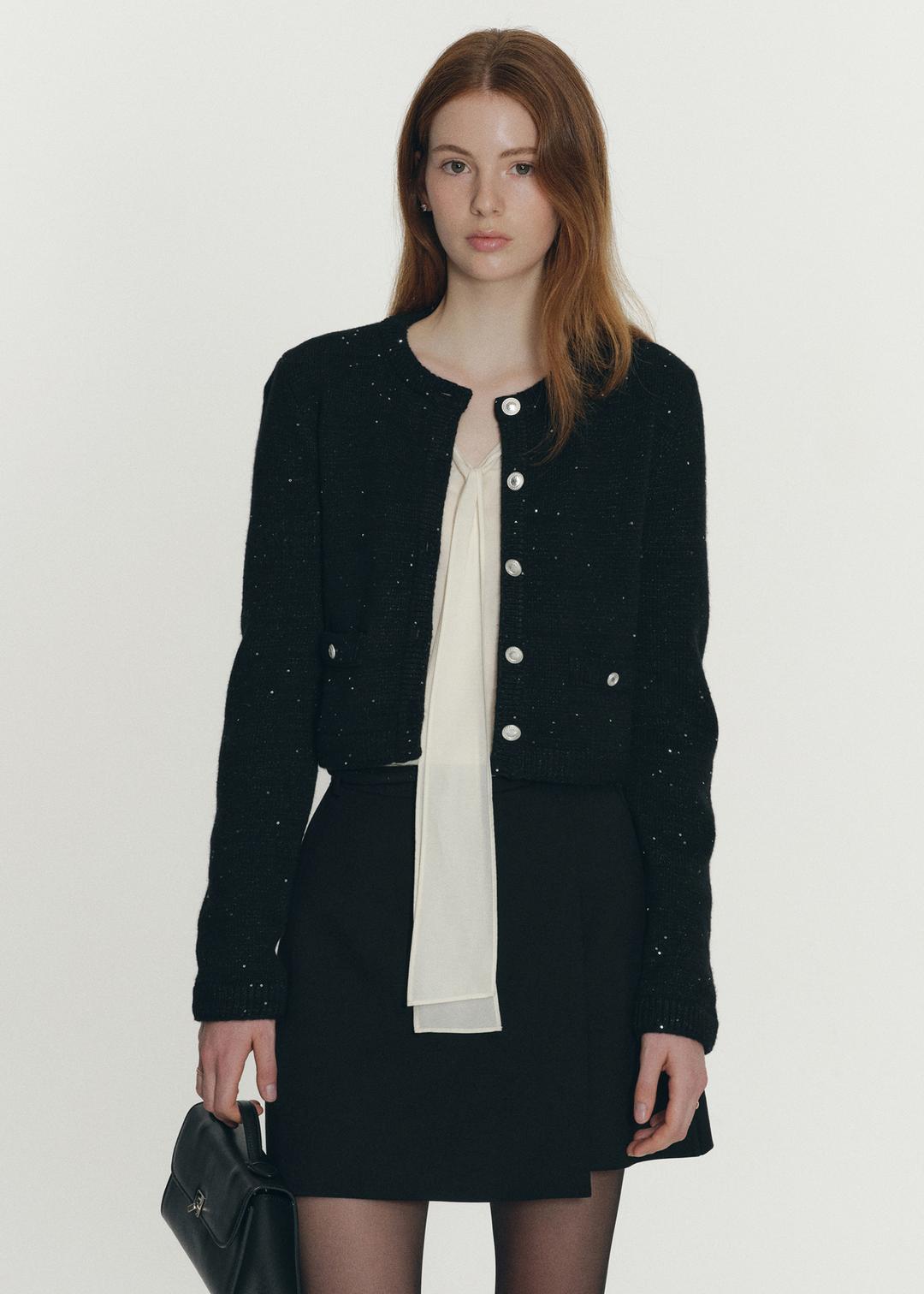 밀로 글리터 니트 가디건