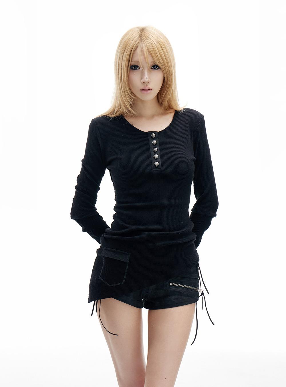 Henley Slim Fit Knit Top