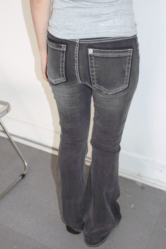 히피디피 white stitch jeans