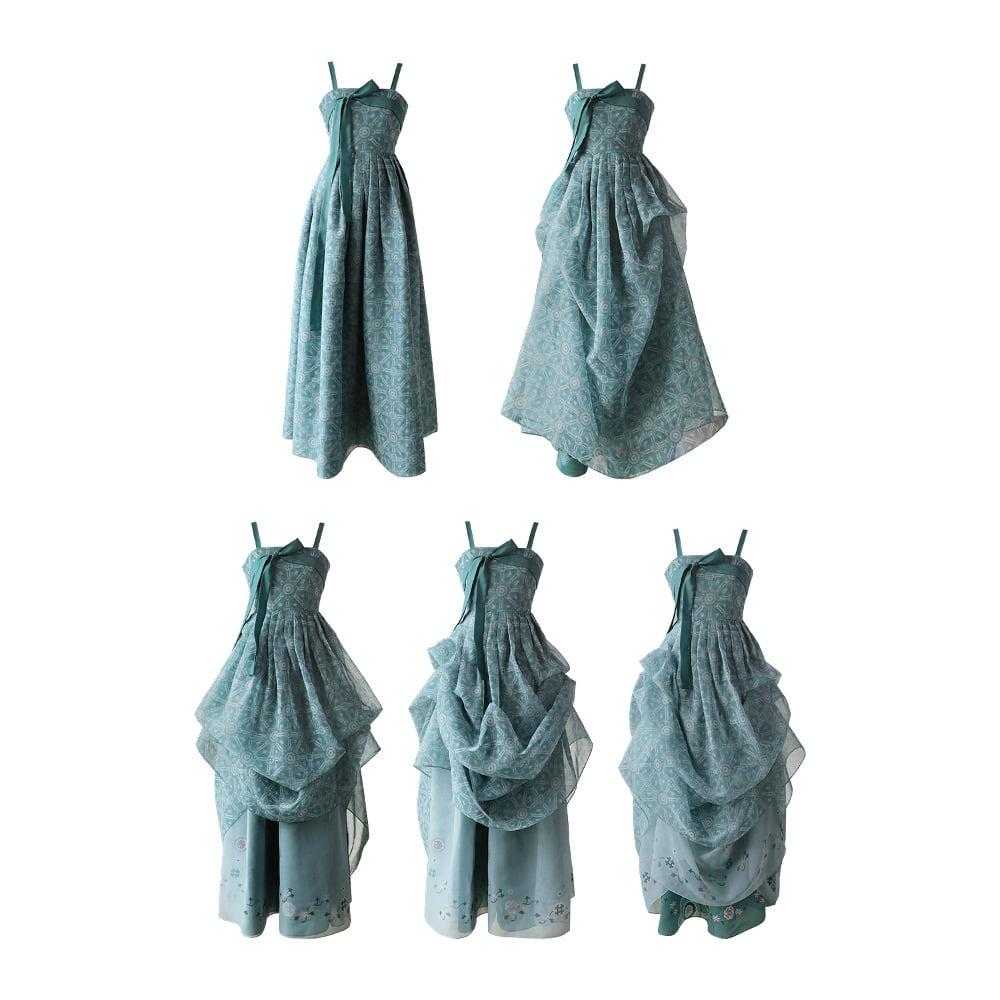 태조어진 여밈 한복드레스 [세이지 그린]