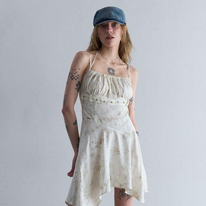 FLARE SLEEVELESS MINI DRESS [IVORY]