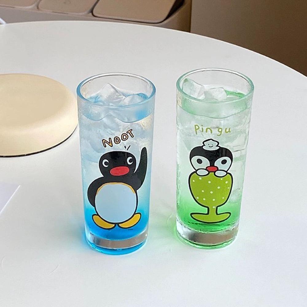 핑구 유리컵 물잔 우유 쥬스컵