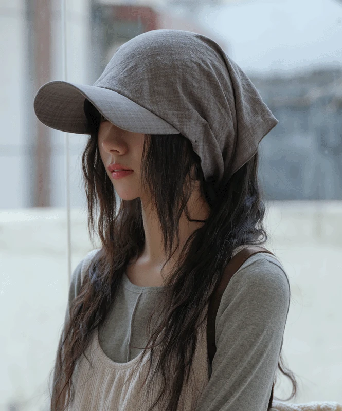 캐주얼 체키 두건 캡 3color