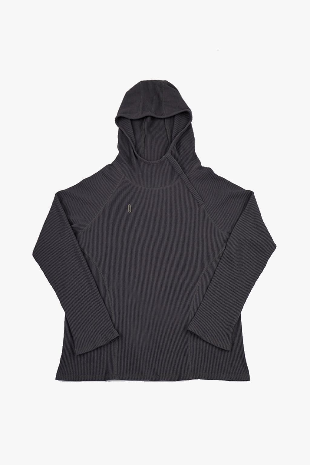 OVERSIZED WAFFLE HOODIE / DARK GRAY