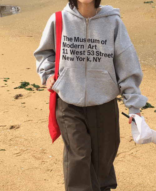 원더 이중지 레터링 후드집업 (2color)