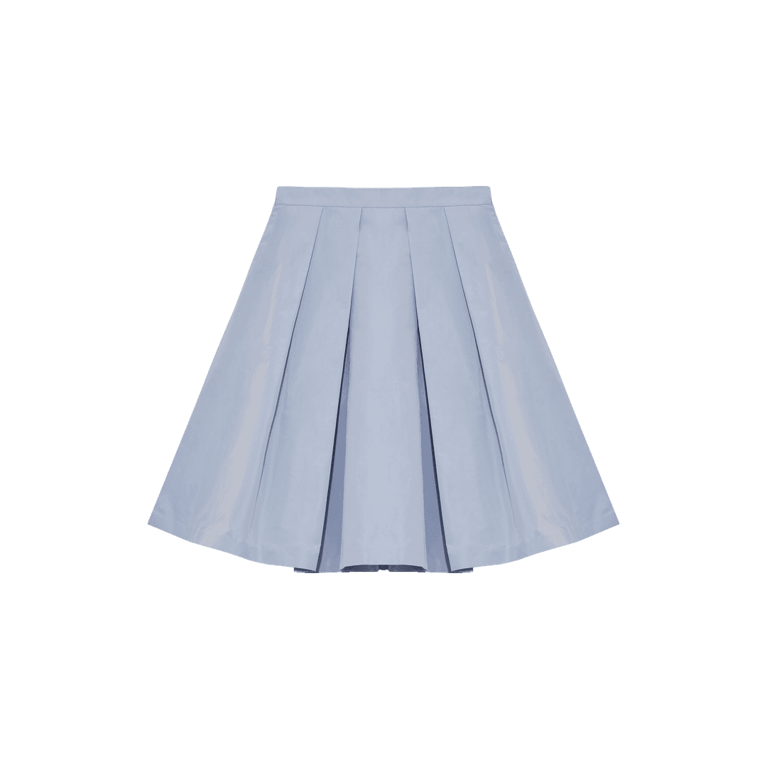 WIDE PLEATED SKIRT_LIGHT BLUE
