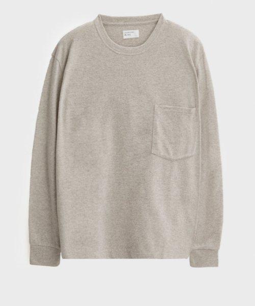 RECYCLED WOOL MIX SJ L/S BIG POCKET TEE (SAND)