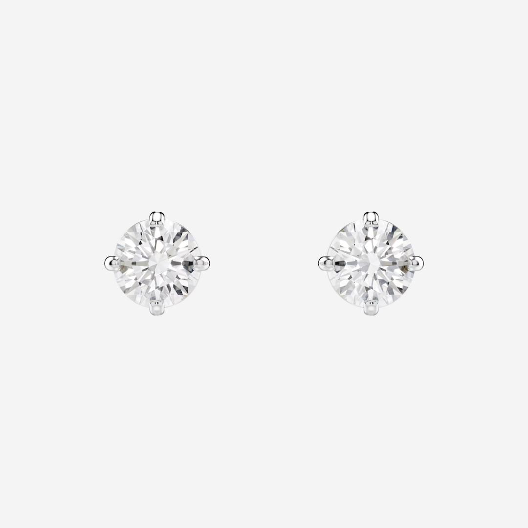 (W) Swarovski Attract Stud Earrings Round Cut White Plated