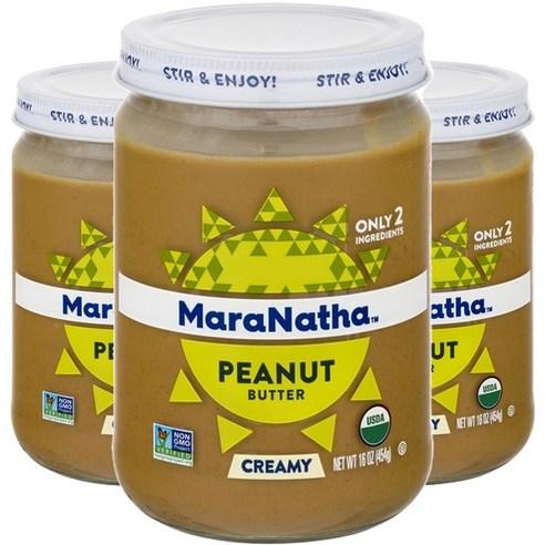 마라나타 피넛 버터 크리미, 454g, 3개