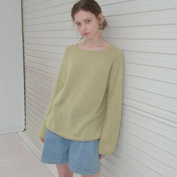 [2nd] Loose-fit paper knit [KNSS07KN03]_Olive