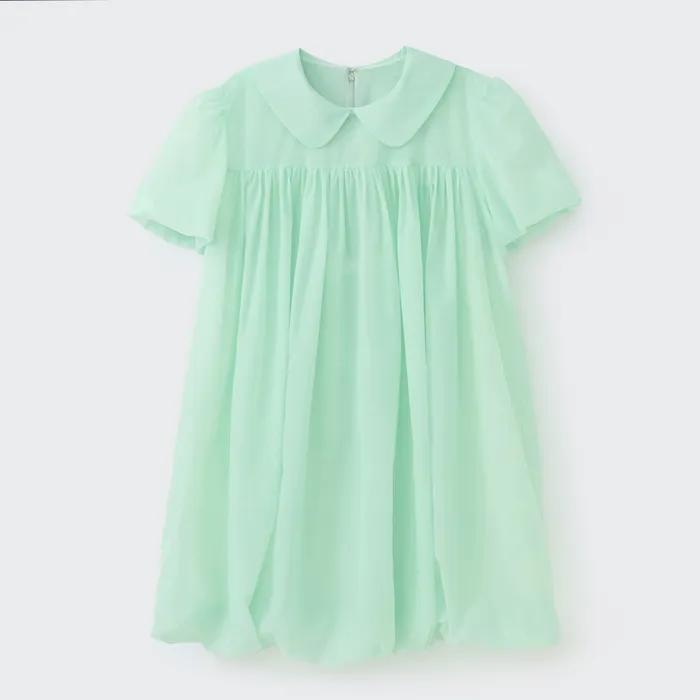 LIGHT VOLUME MINI DRESS (SHEER MINT)
