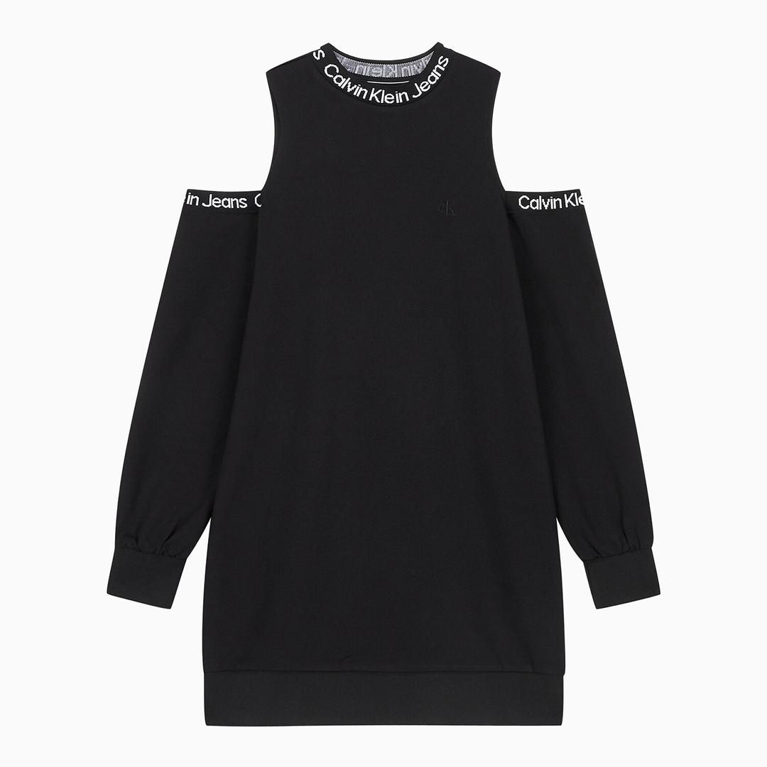 [CK] 여 블랙 컷아웃 미니 티셔츠 원피스 J220108 BEH