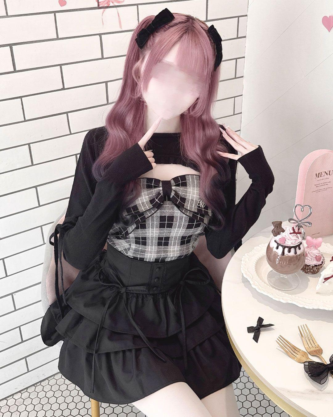 ビッグリボンチェックアンサンブルトップス ピンク | ファッション通販＆メディアMyColor ～マイカラー～